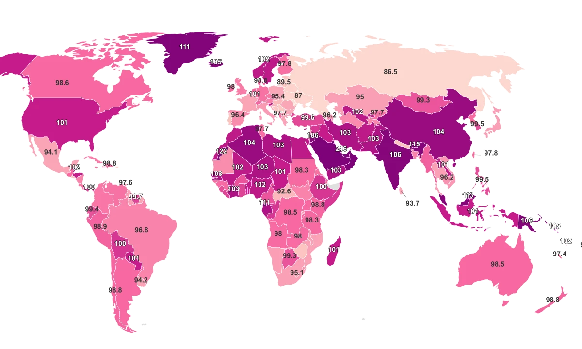 Countries By Sex Ratio